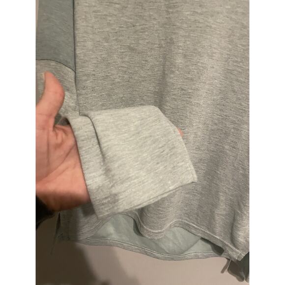 Adidas ClimaLite Longsleeve Women's Large Gray Light Green Warm Workout Shirt - Picture 4 of 6